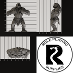 A dnd miniature barlgura, photo showing all 3 angles with sizes in mm.