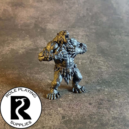 A dnd miniature barlgura primed in black 28mm scale.

