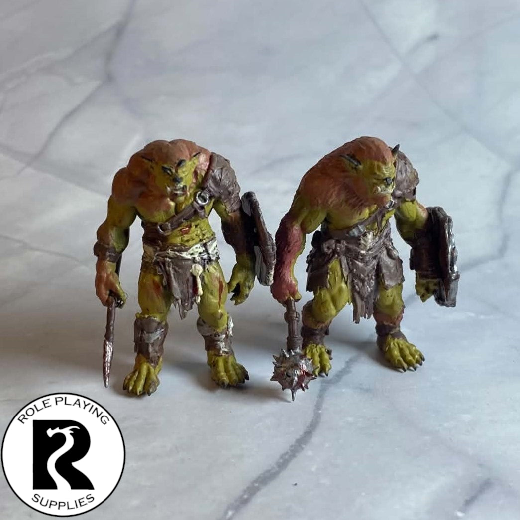 A dnd miniature bugbear painted.
