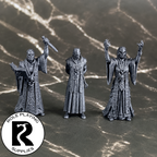 A dnd miniature cult fanatic primed in black.
