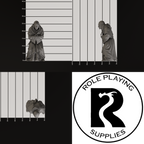 A dnd miniature cultist, photo showing all 3 angles with sizes in mm.
