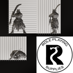 A dnd miniature efreeti, photo showing all 3 angles with sizes in mm.
