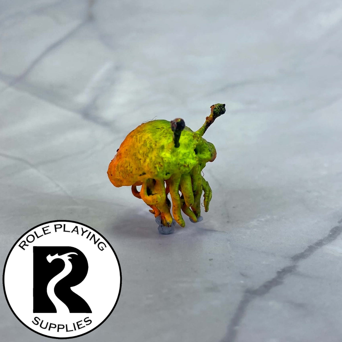 A dnd miniature flumph painted.