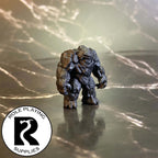 A dnd miniature galeb duhr primed in black.