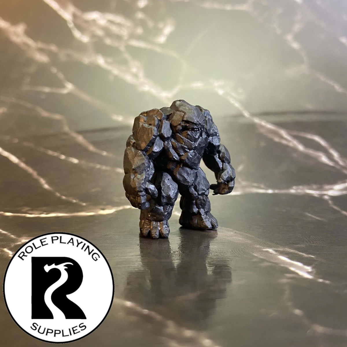 A dnd miniature galeb duhr primed in black.