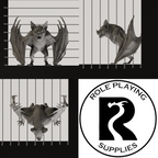 A dnd miniature giant bat, photo showing all 3 angles with sizes in mm.
