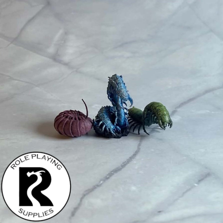 A dnd miniature giant centipede painted.