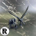 A dnd miniature giant vulture primed in black.
