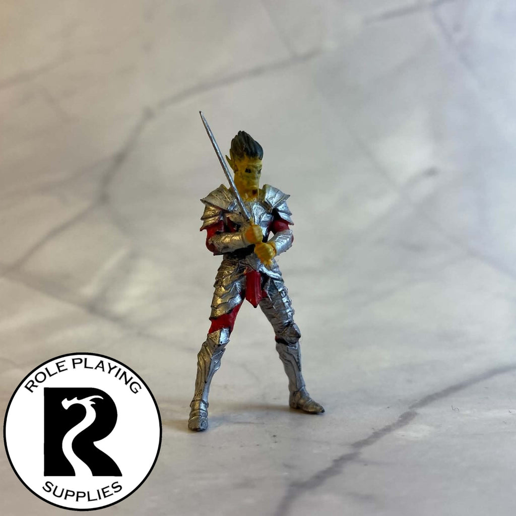 A dnd miniature githyanki warrior painted.
