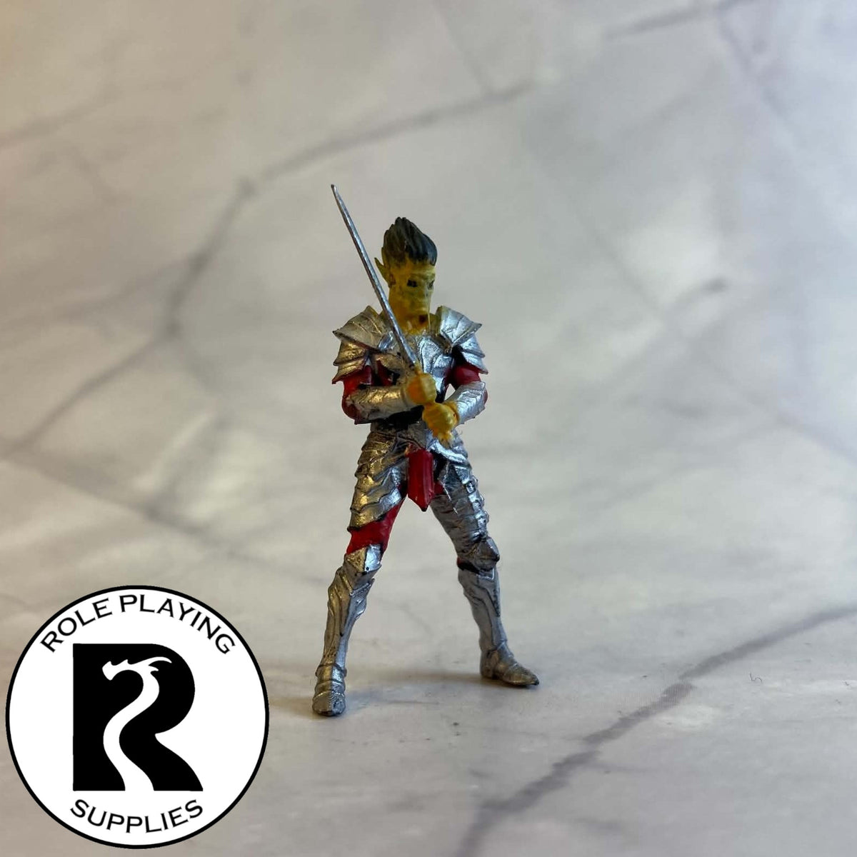 A dnd miniature githyanki warrior painted.

