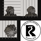 A dnd miniature gray ooze, photo showing all 3 angles with sizes in mm.
