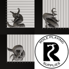 A dnd miniature grick alpha, photo showing all 3 angles with sizes in mm.

