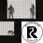 A dnd miniature guard, photo showing all 3 angles with sizes in mm.
