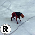 A dnd miniature hell hound painted.
