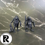 A dnd miniature kuo-toa primed in black.
