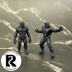 A dnd miniature magmin primed in black.
