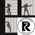 A dnd miniature magmin, photo showing all 3 angles with sizes in mm.
