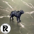A dnd miniature mastiff primed in black.
