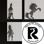 A dnd miniature nightmare, photo showing all 3 angles with sizes in mm.
