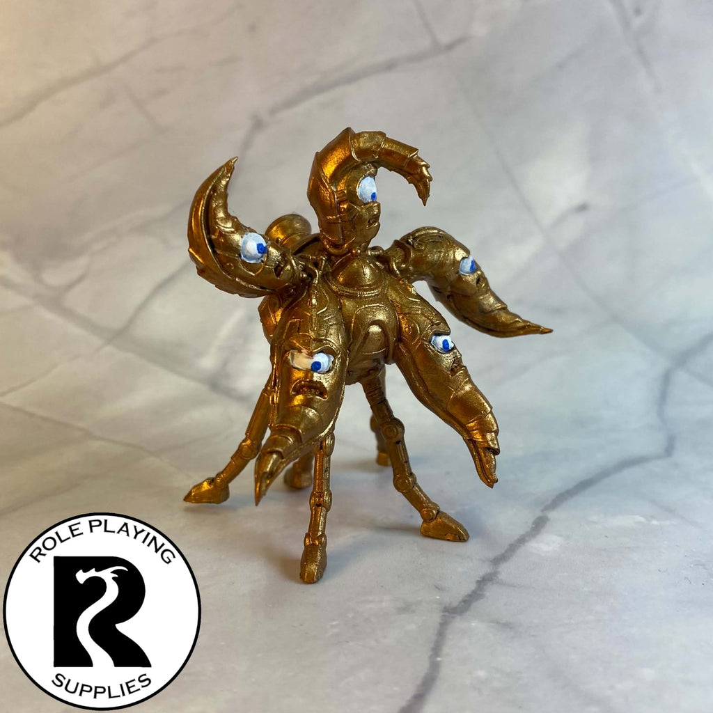 A dnd miniature pentadrone painted.
