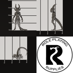 A dnd miniature quasit, photo showing all 3 angles with sizes in mm.
