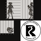 A dnd miniature satyr, photo showing all 3 angles with sizes in mm.
