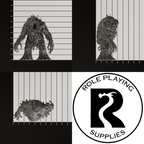 A dnd miniature shambling mound, photo showing all 3 angles with sizes in mm.

