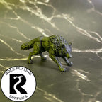 A dnd miniature winter wolf primed in black.
