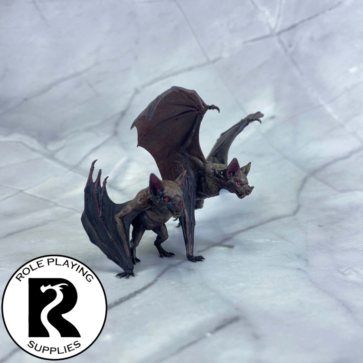 A dnd miniature giant bat painted.