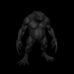 A dnd miniature blue slaad AR model.

