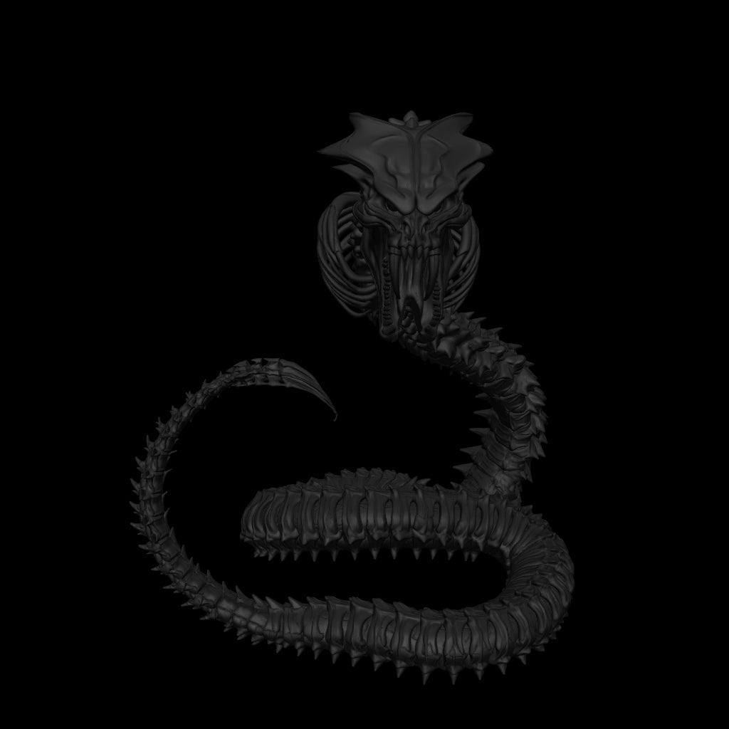 A dnd miniature bone naga AR model.