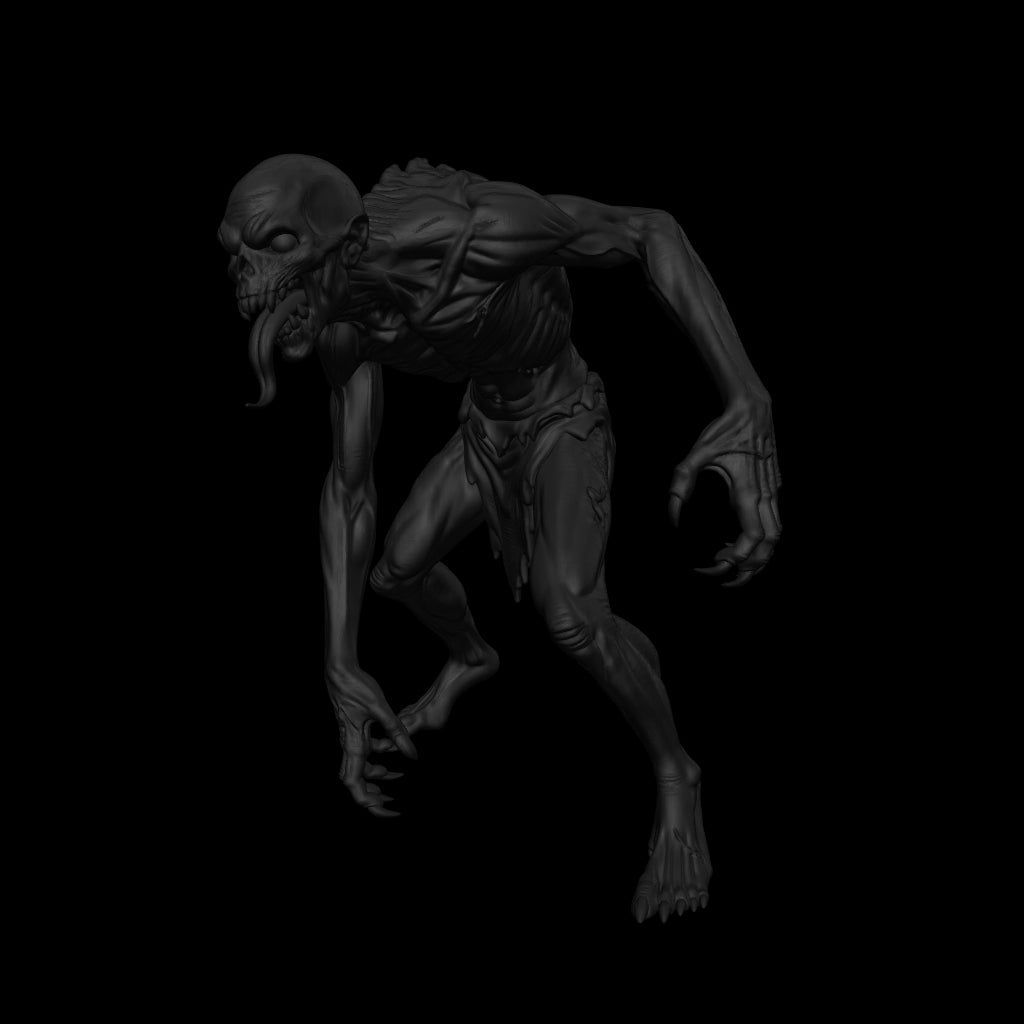 A dnd miniature ghoul AR model.
