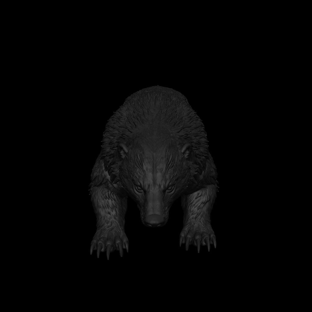 A dnd miniature giant badger AR model.
