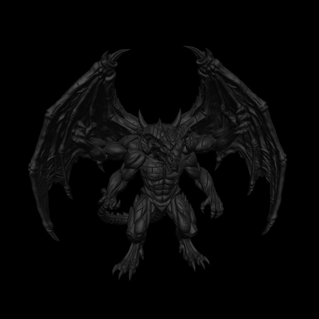 A dnd miniature giant four-armed gargoyle AR model.
