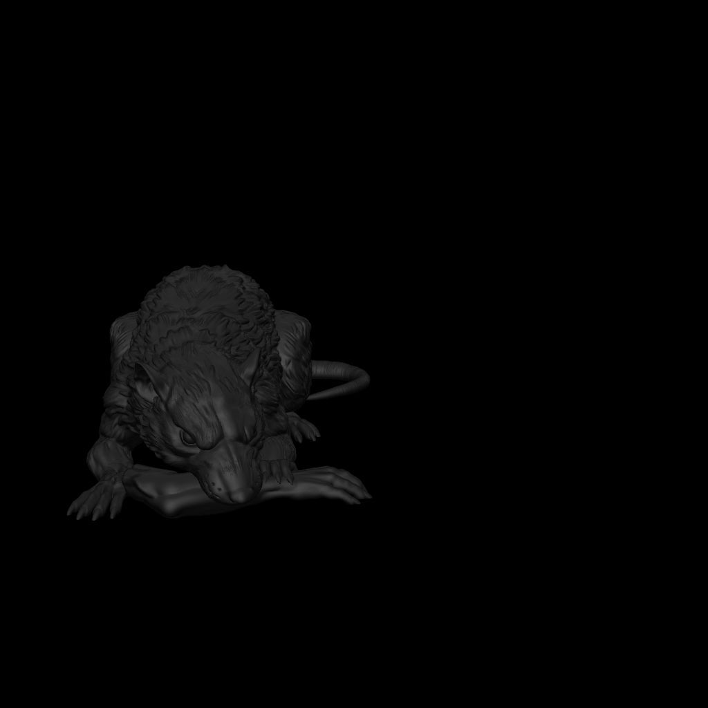 A dnd miniature giant rat AR model.
