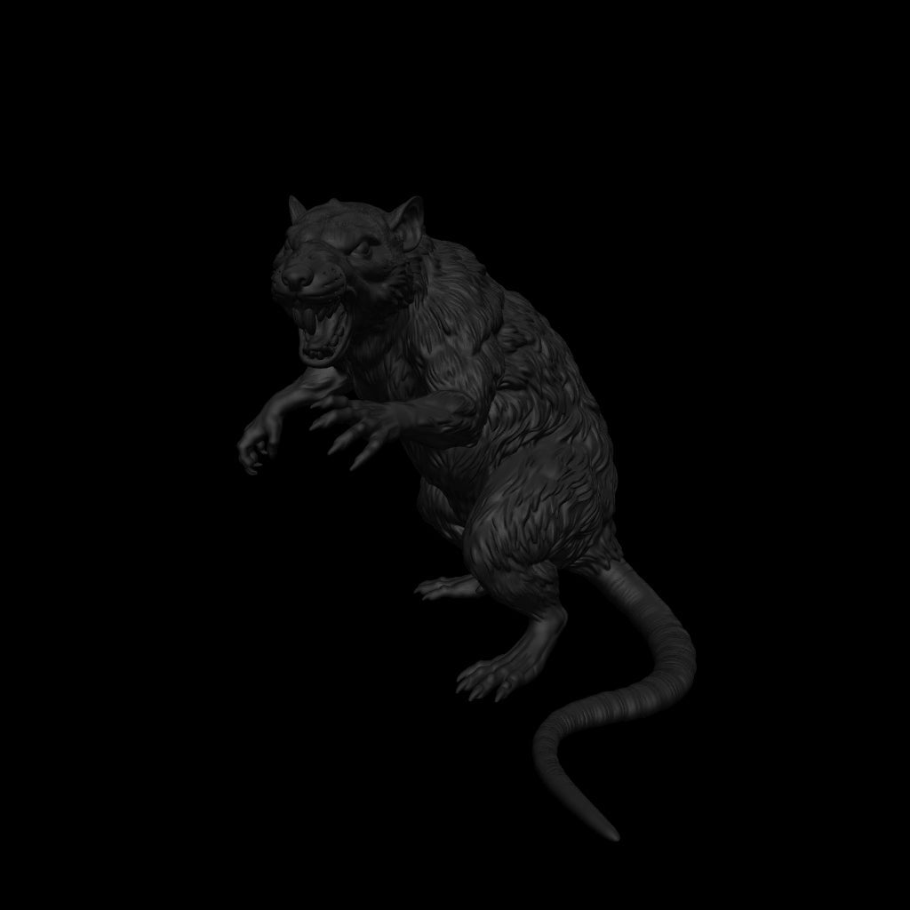 A dnd miniature giant rat AR model.
