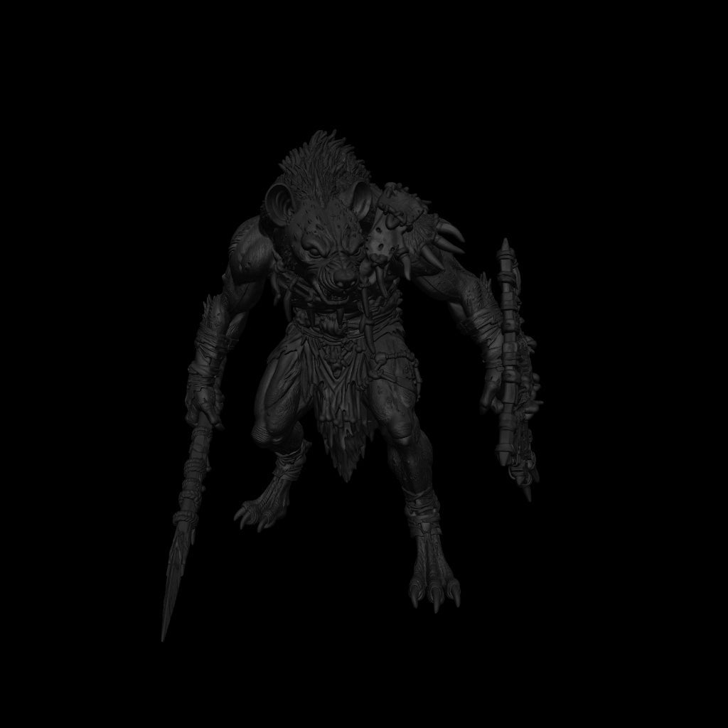 A dnd miniature gnoll AR model.

