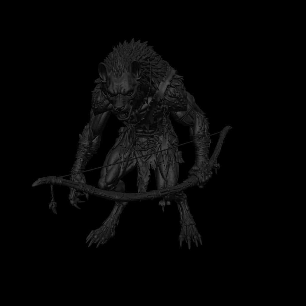 A dnd miniature gnoll AR model.
