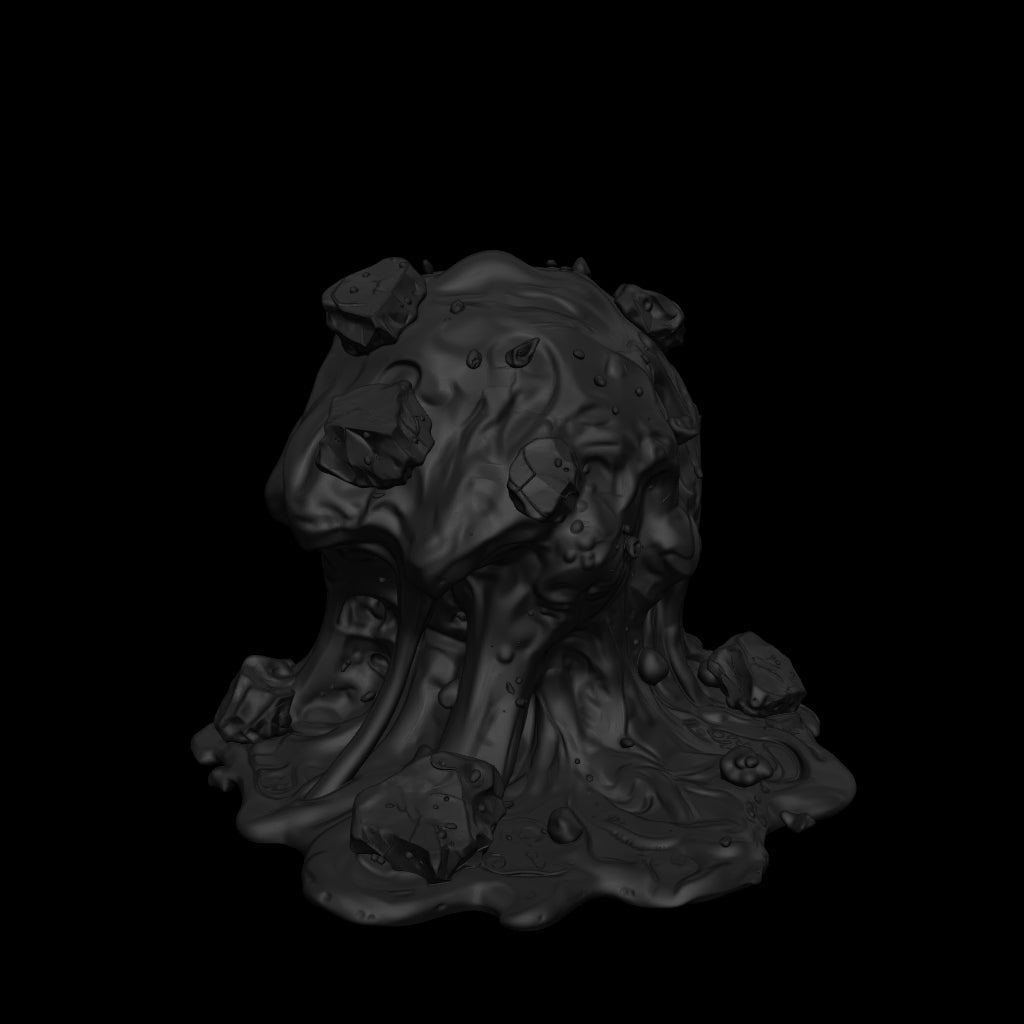 A dnd miniature gray ooze AR model.
