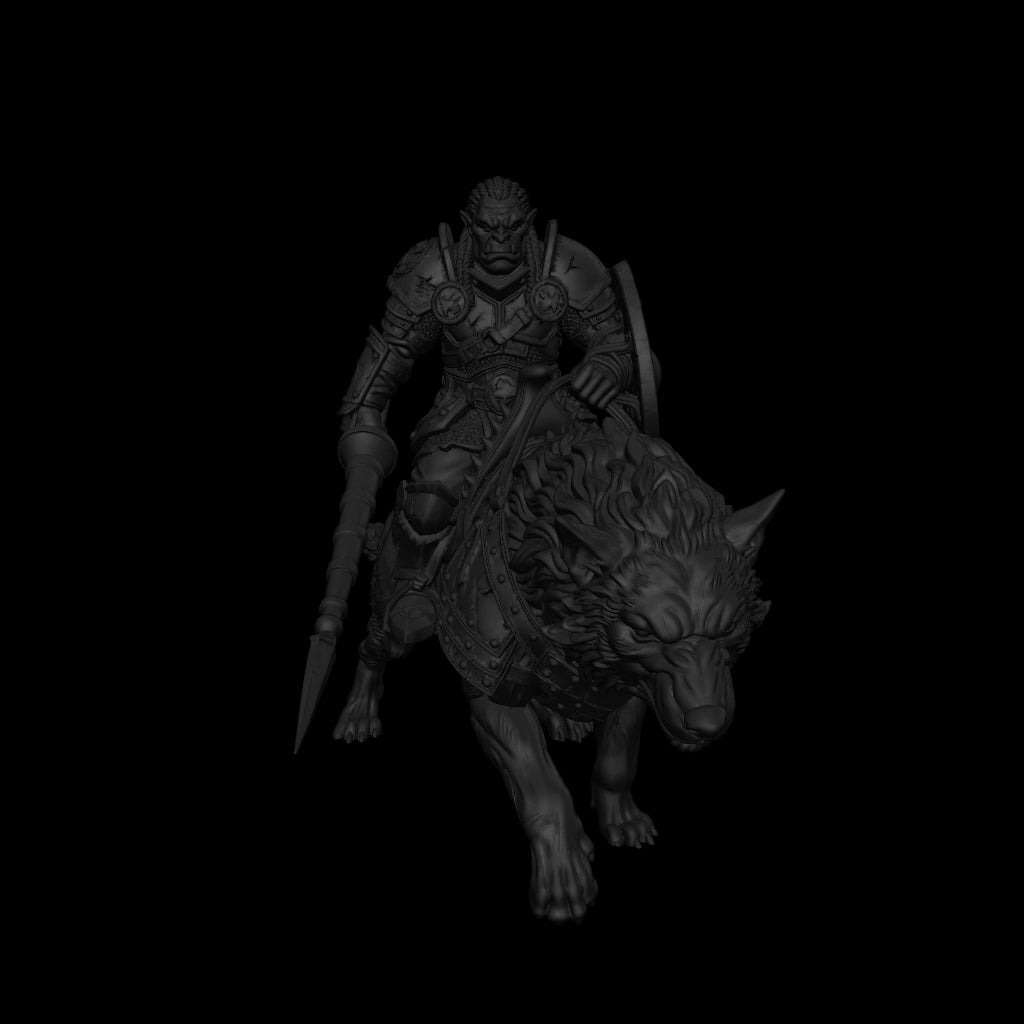 A dnd miniature hobgoblin cavalry (worg) AR model.
