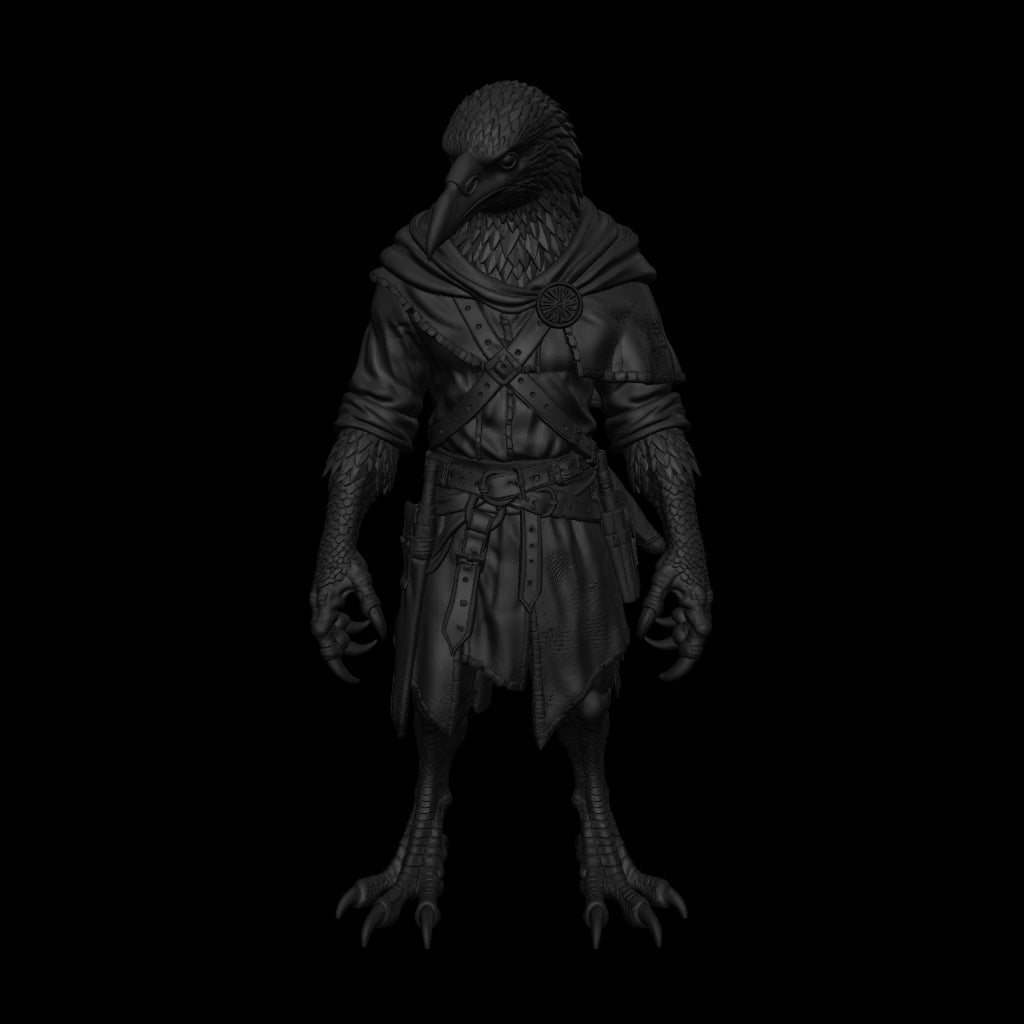 A dnd miniature kenku AR model.
