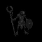 A dnd miniature kuo-toa whip AR model.

