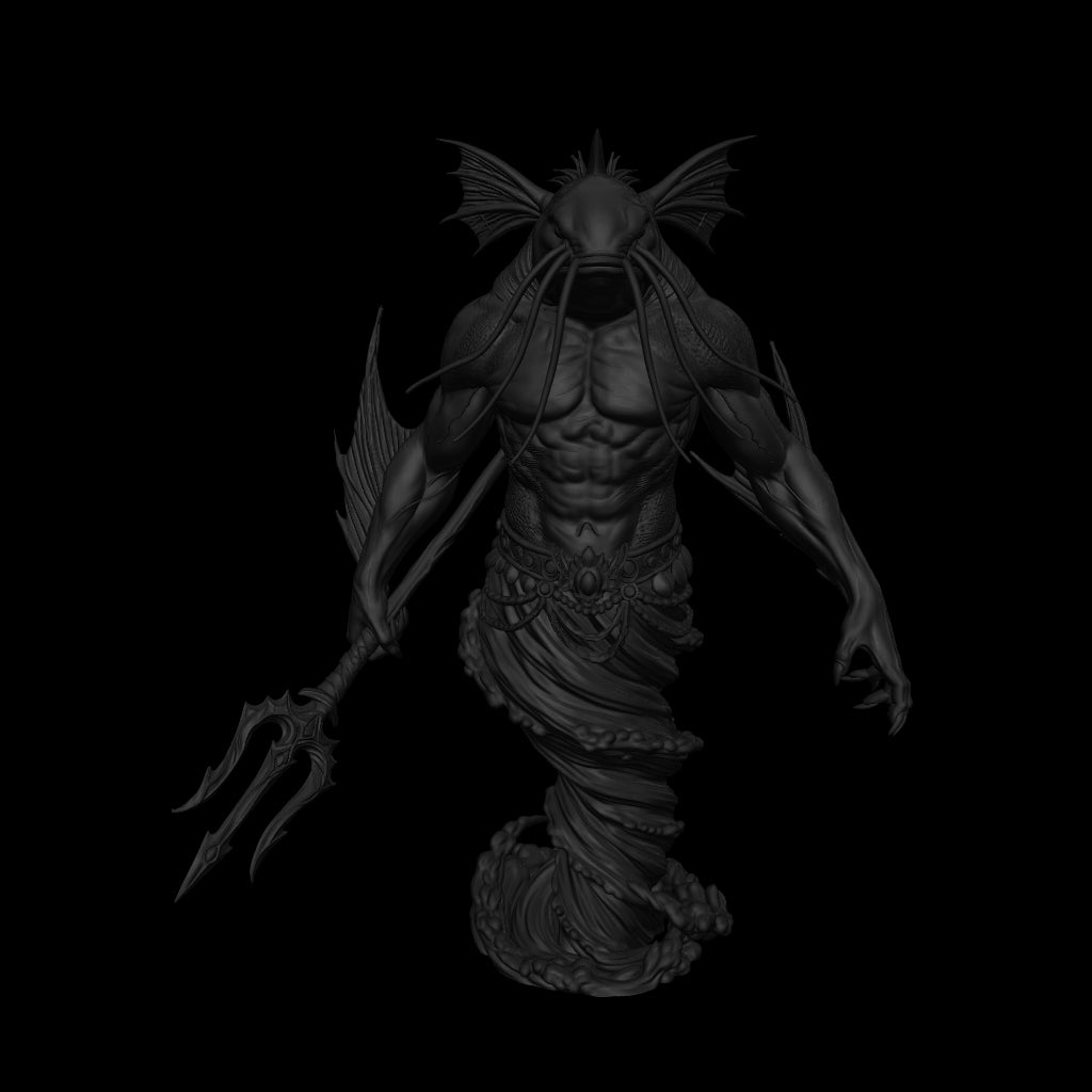 A dnd miniature marid AR model.
