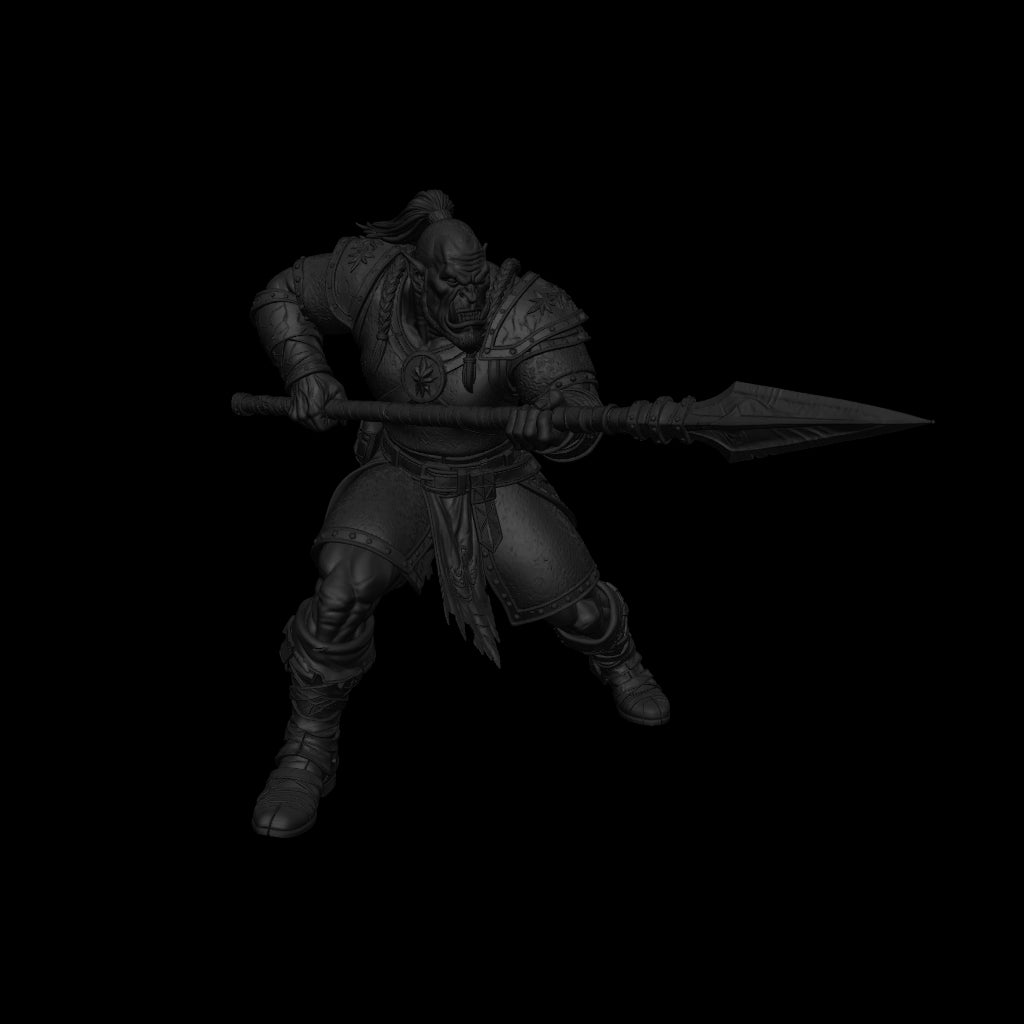A dnd miniature orc war chief AR model.
