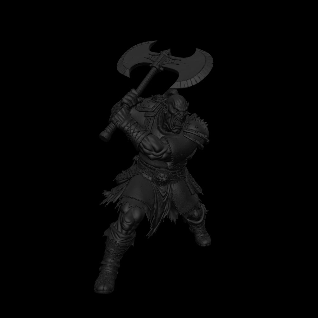 A dnd miniature orc war chief AR model.

