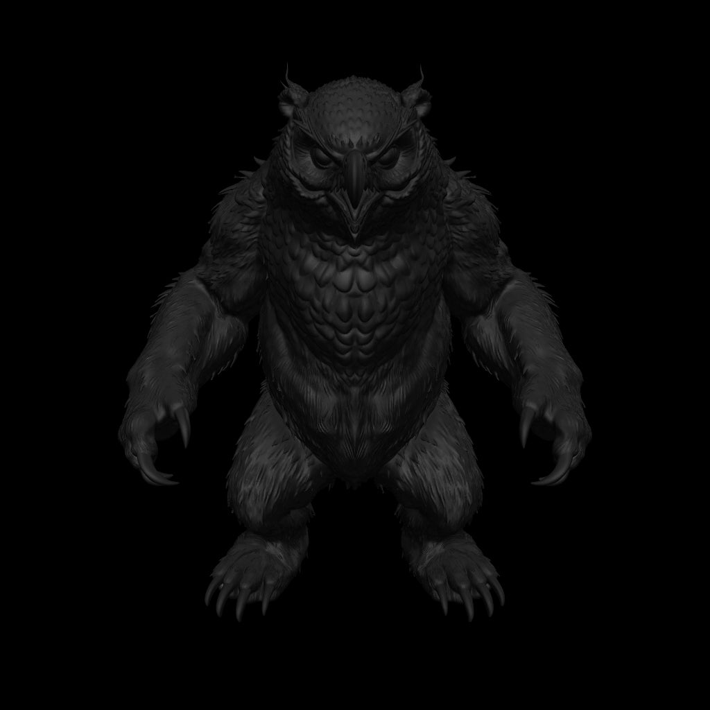 A dnd miniature owlbear AR model.
