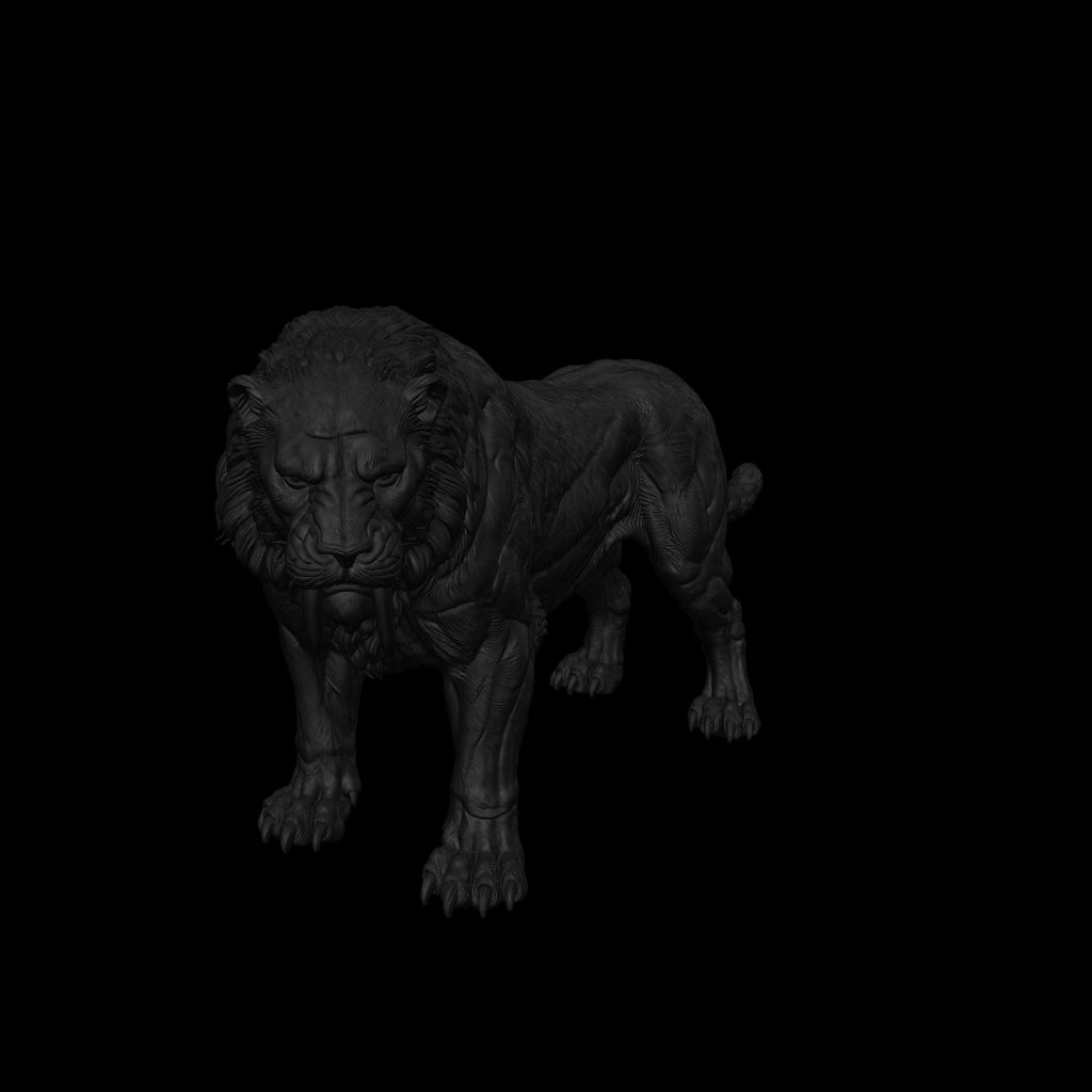 A dnd miniature saber-toother tiger AR model.
