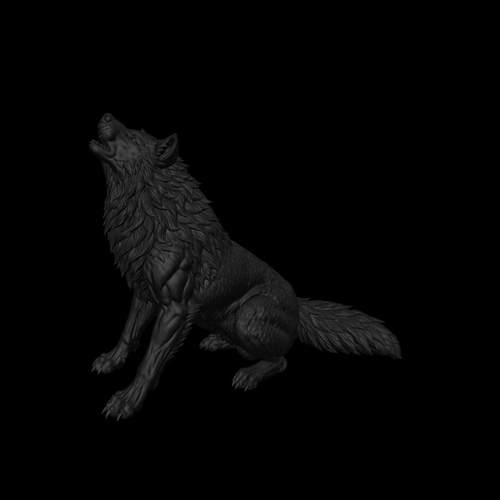 A dnd miniature winter wolf AR model.
